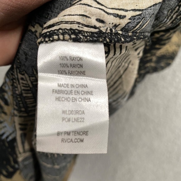 RVCA Tank Top Womens Sleeveless Top Rear Button Tan Black - Picture 7 of 10